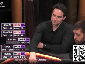 【EV扑克】话题 | Keating加入百万美元游戏并迅速统治了比赛，拿下240万彩池【365娱乐资讯网】